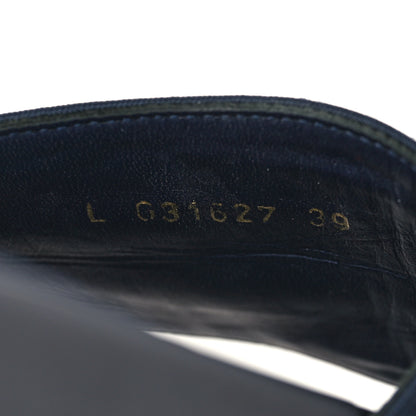 Chanel Satin Canvas Chain Slides Sandals Flats 39 Marine 8 of 8