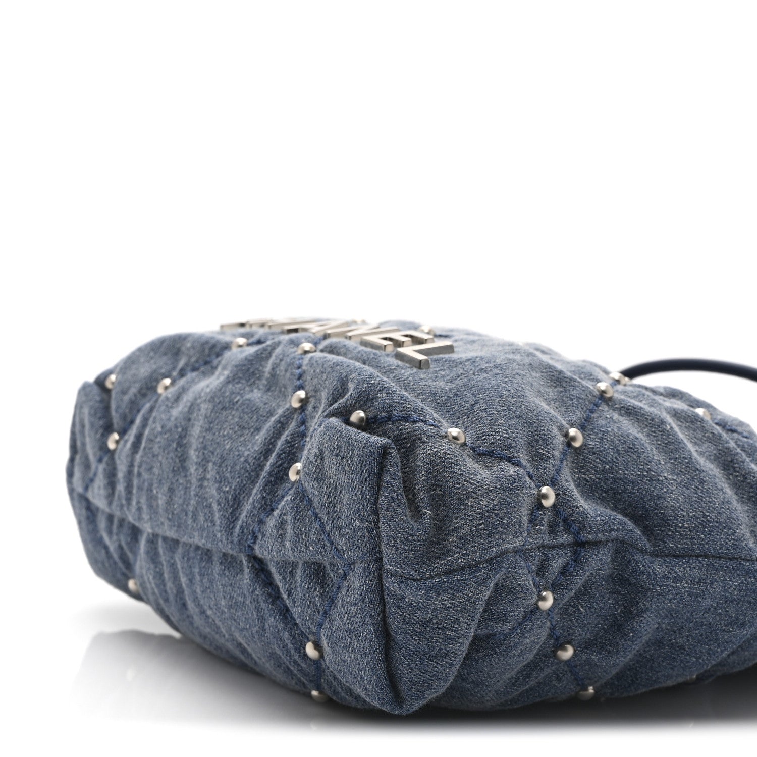 Chanel Washed Denim Quilted Studded Mini Chanel 22 Blue 10 of 10