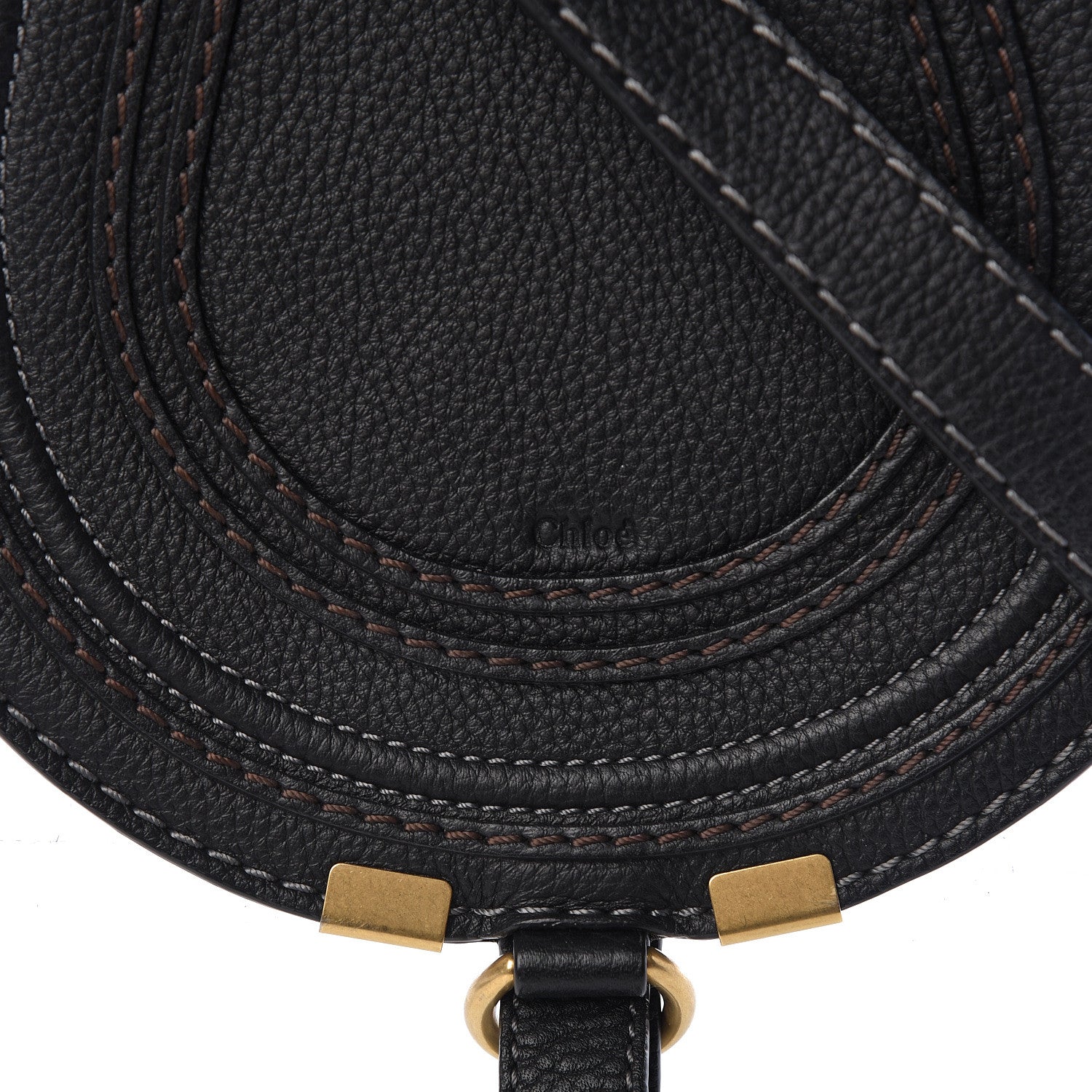 Chloe Calfskin Mini Marcie Round Crossbody Bag Black 8 of 10