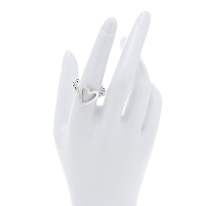 Gucci Sterling Silver Bead Heart Ring 54 7 2 of 4