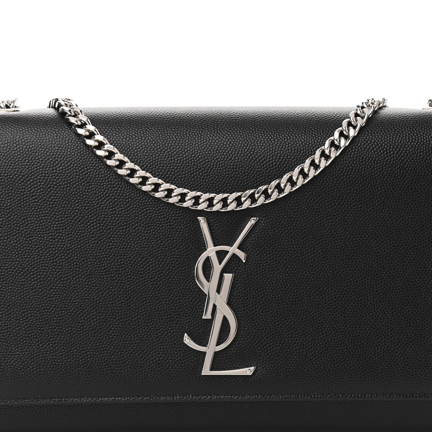 Saint Laurent Grain De Poudre Medium Classic Monogram Kate Satchel Black 7 of 9