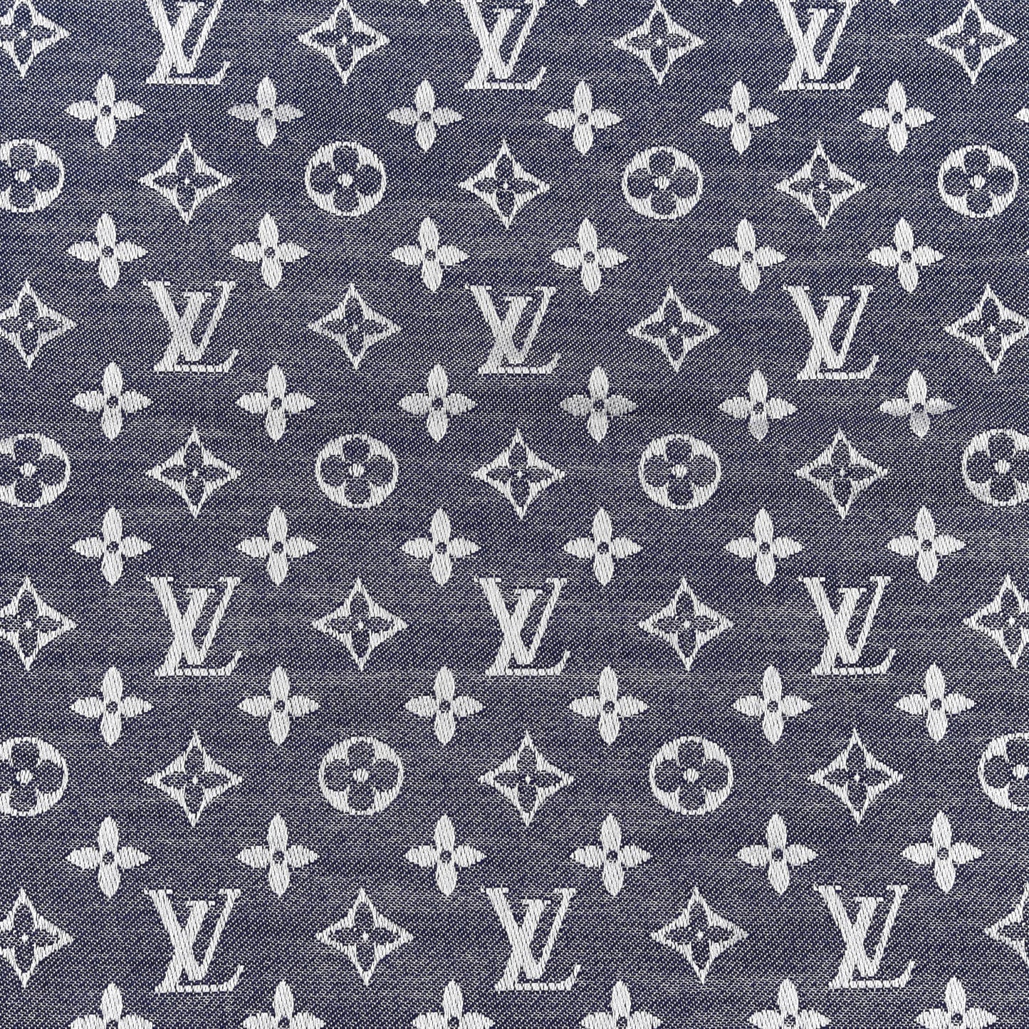 Silk Wool Monogram Denim Shawl Blue