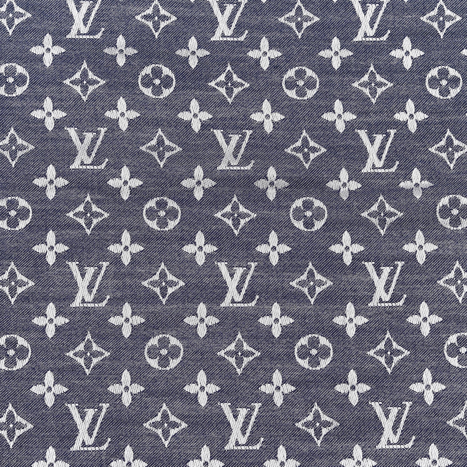 Louis Vuitton Silk Wool Monogram Denim Shawl Blue 3 of 4