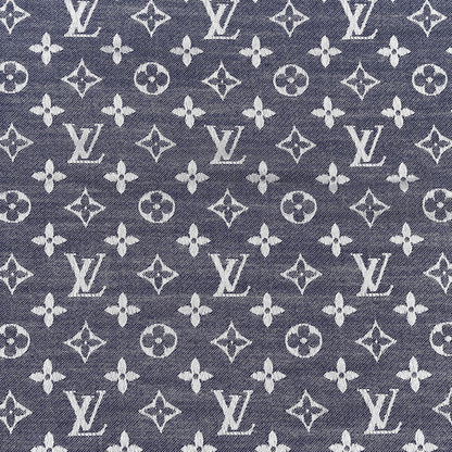 Louis Vuitton Silk Wool Monogram Denim Shawl Blue 3 of 4