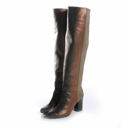 Chanel Iridescent Calfskin High Boots 35 Gold 3 of 7
