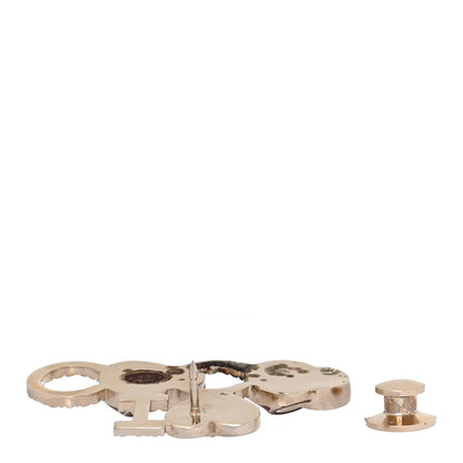Chanel Metal Resin Pearl I Love Coco Brooch Gold Brown Pink 3 of 5