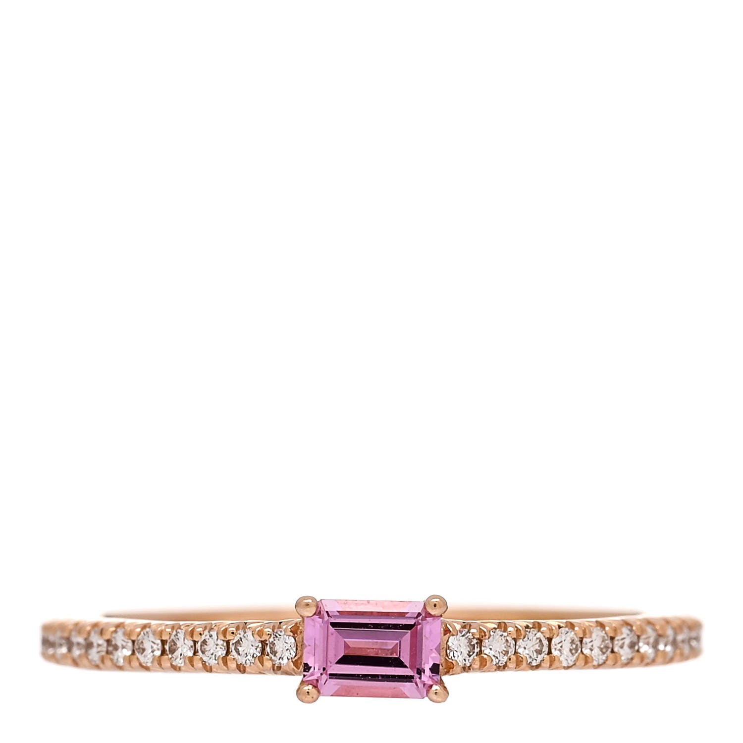 Tiffany 18K Rose Gold Diamond Pink Sapphire Novo Horizon Ring 50 5.5 1 of 5