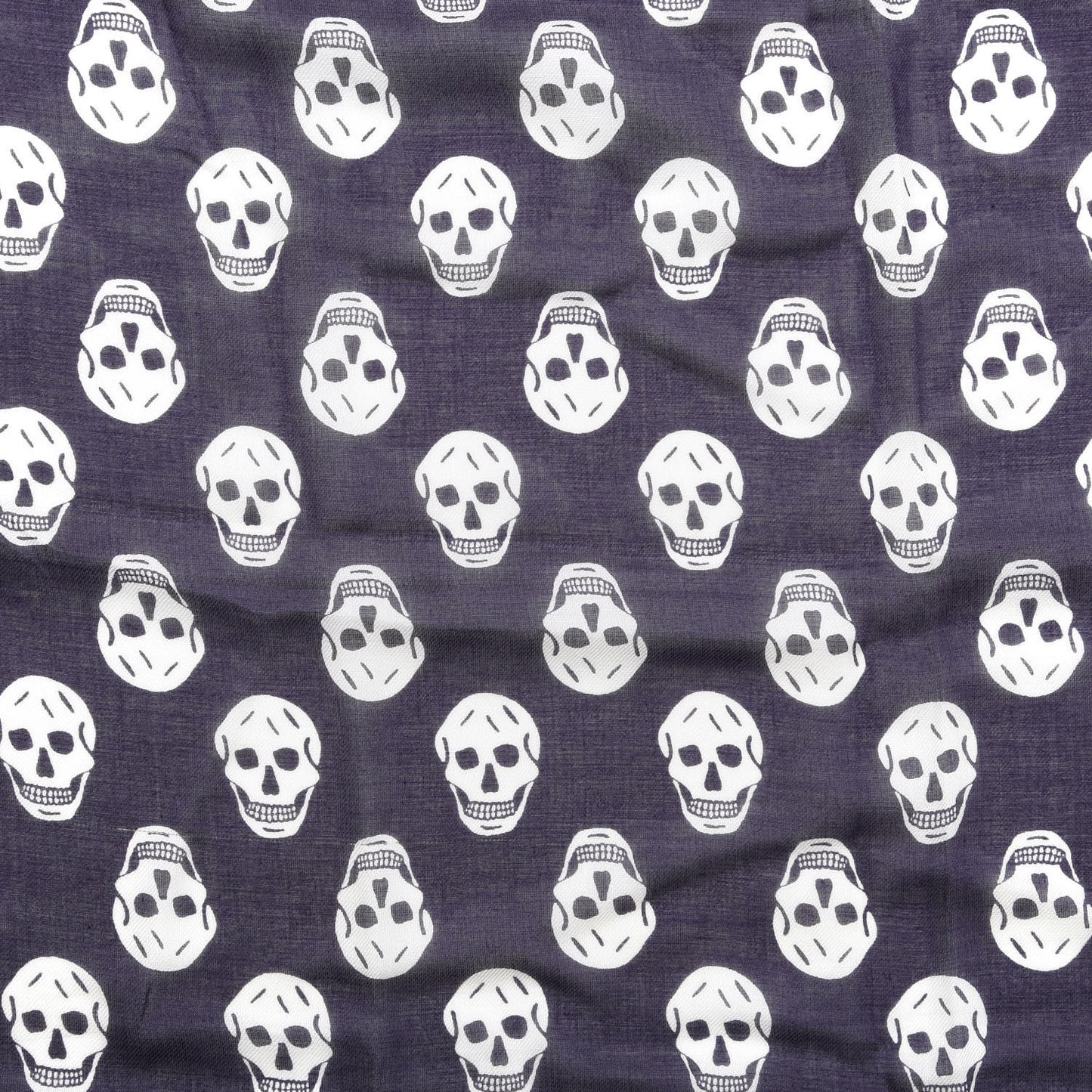 Wool Silk Cashmere Skull Scarf Purple