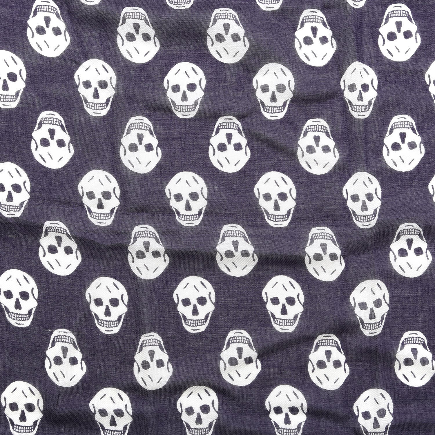 Alexander McQueen Wool Silk Cashmere Skull Scarf Purple 4 of 4