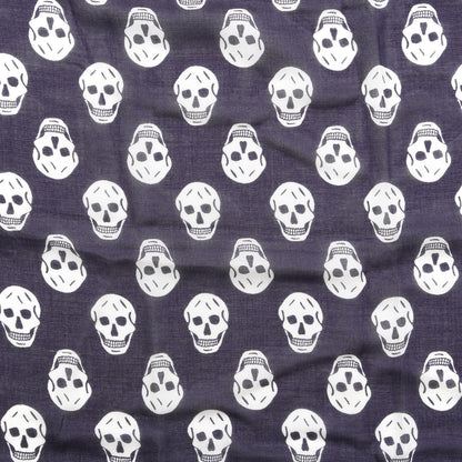 Alexander McQueen Wool Silk Cashmere Skull Scarf Purple 4 of 4