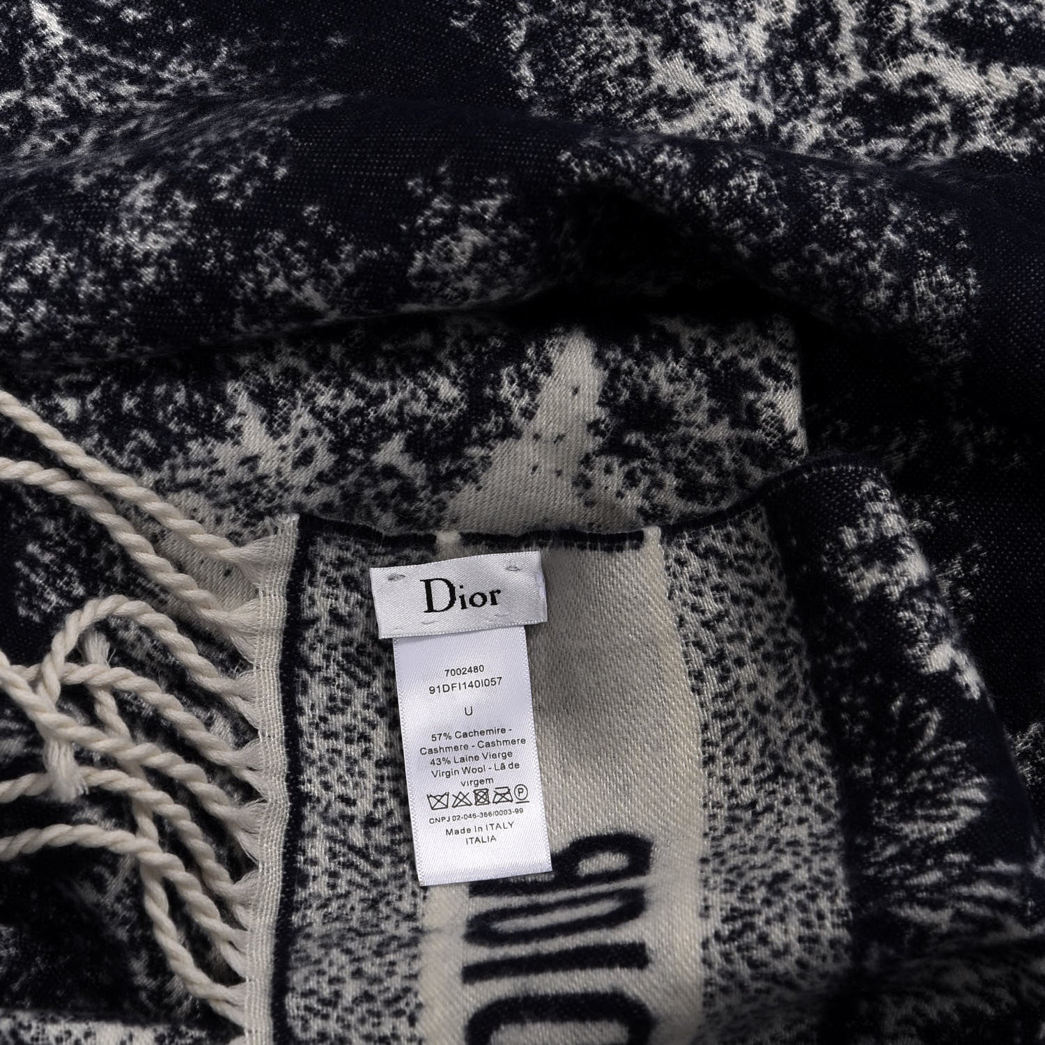 Christian Dior Wool Cashmere Dioriviera Toile De Jouy Throw Blue 5 of 6