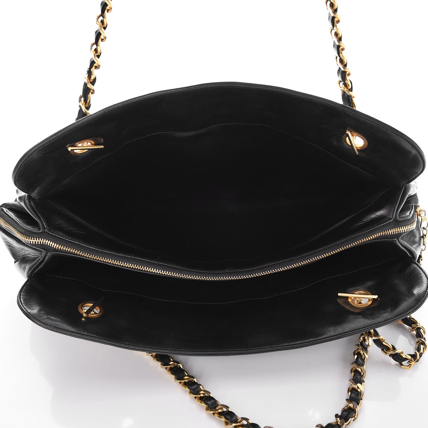 Lambskin Quilted Shoulder Bag Black