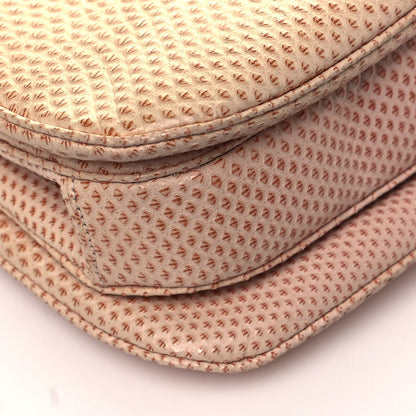 Judith Leiber Crystal Lizard Embossed Pleated Evening Bag Beige 7 of 11