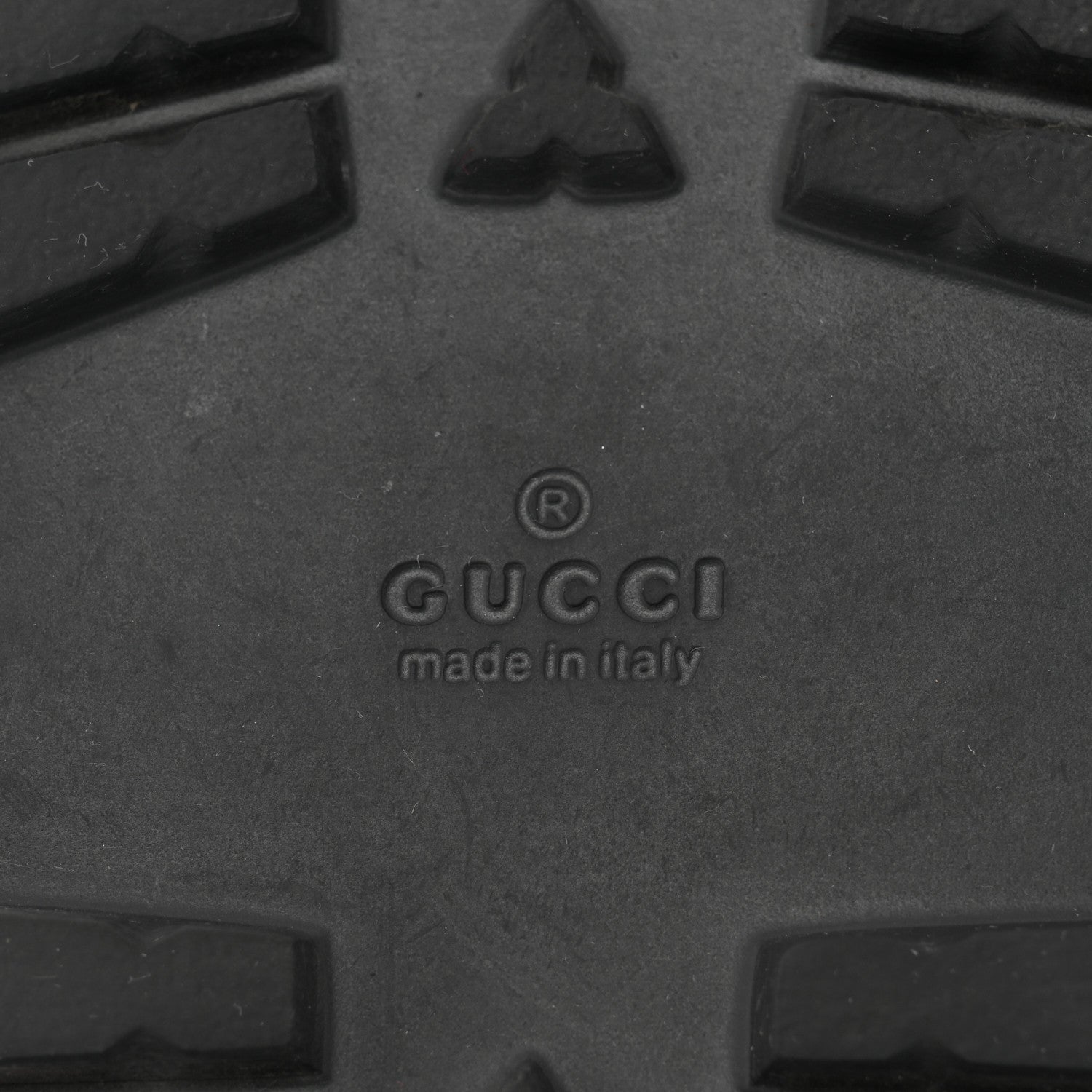Gucci Rubber Web Mens Lug Sole Slide Sandals 10 Black Green Red 8 of 9