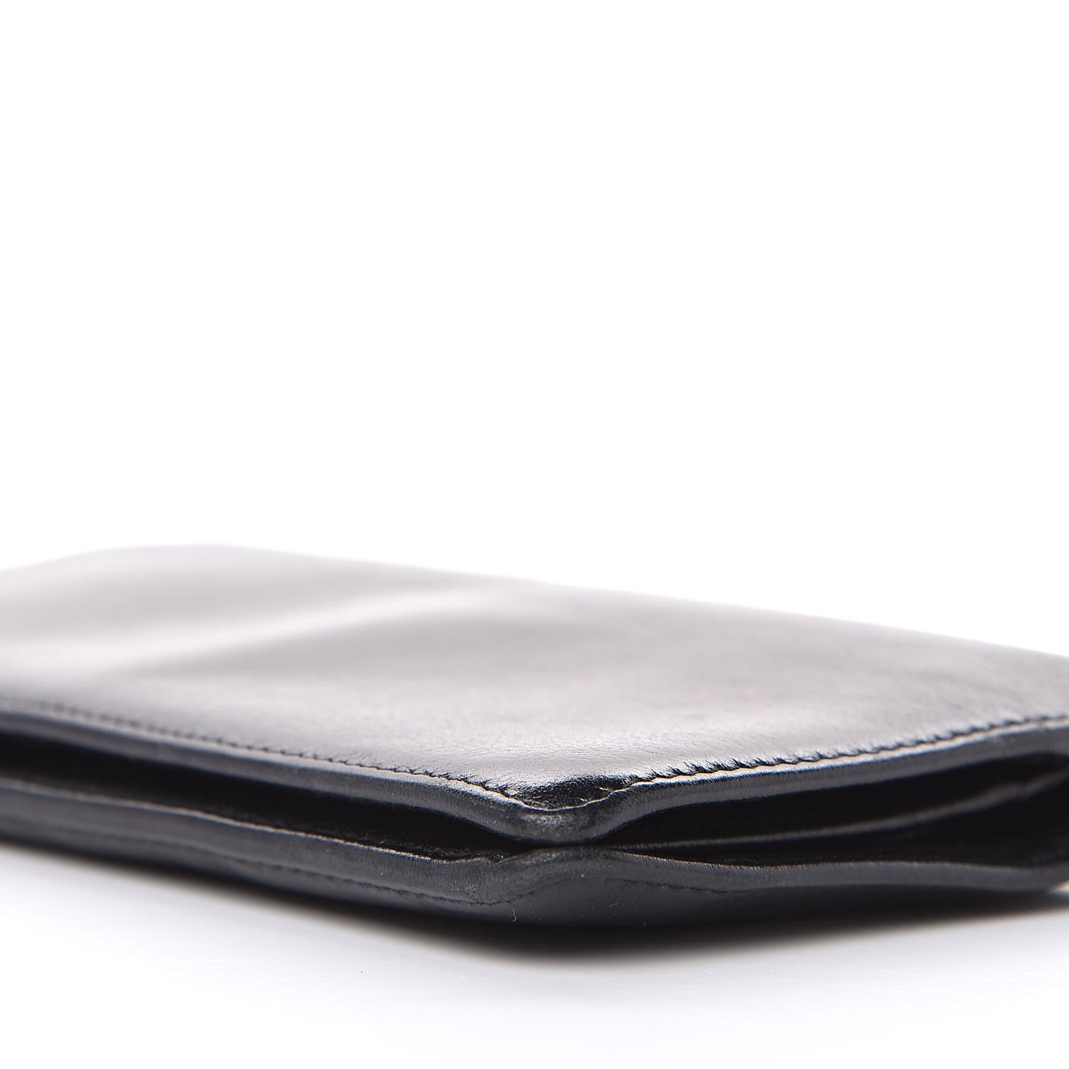 Chanel Goatskin Camellia Embossed Yen Wallet Black 10 of 11