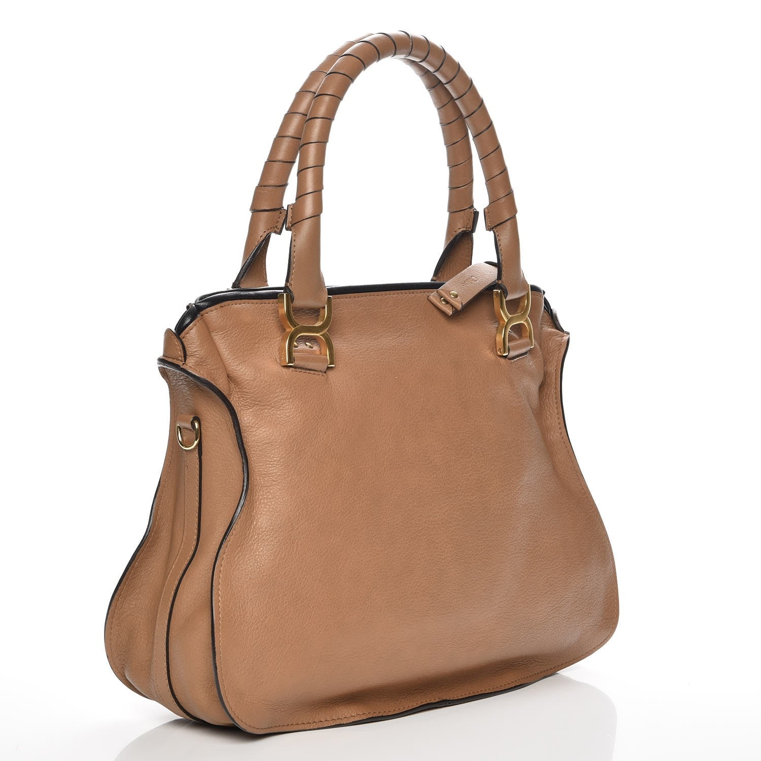Chloe Calfskin Braided Medium Marcie Satchel Nut 3 of 7