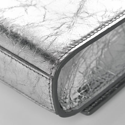 Saint Laurent Metallic Crinkled Calfskin Small Classic Monogram Kate Satchel Silver 11 of 11