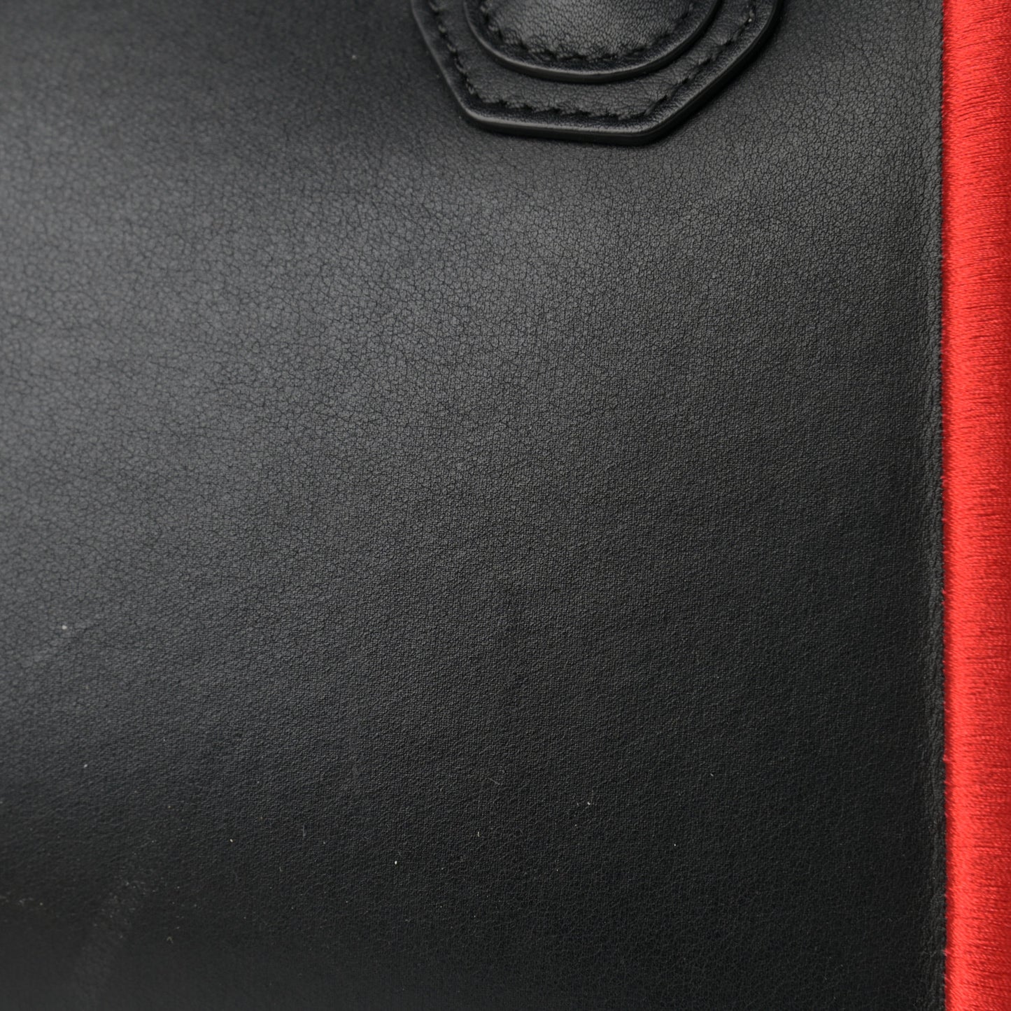Calfskin Small Embroidered Frame Antigona Black Red