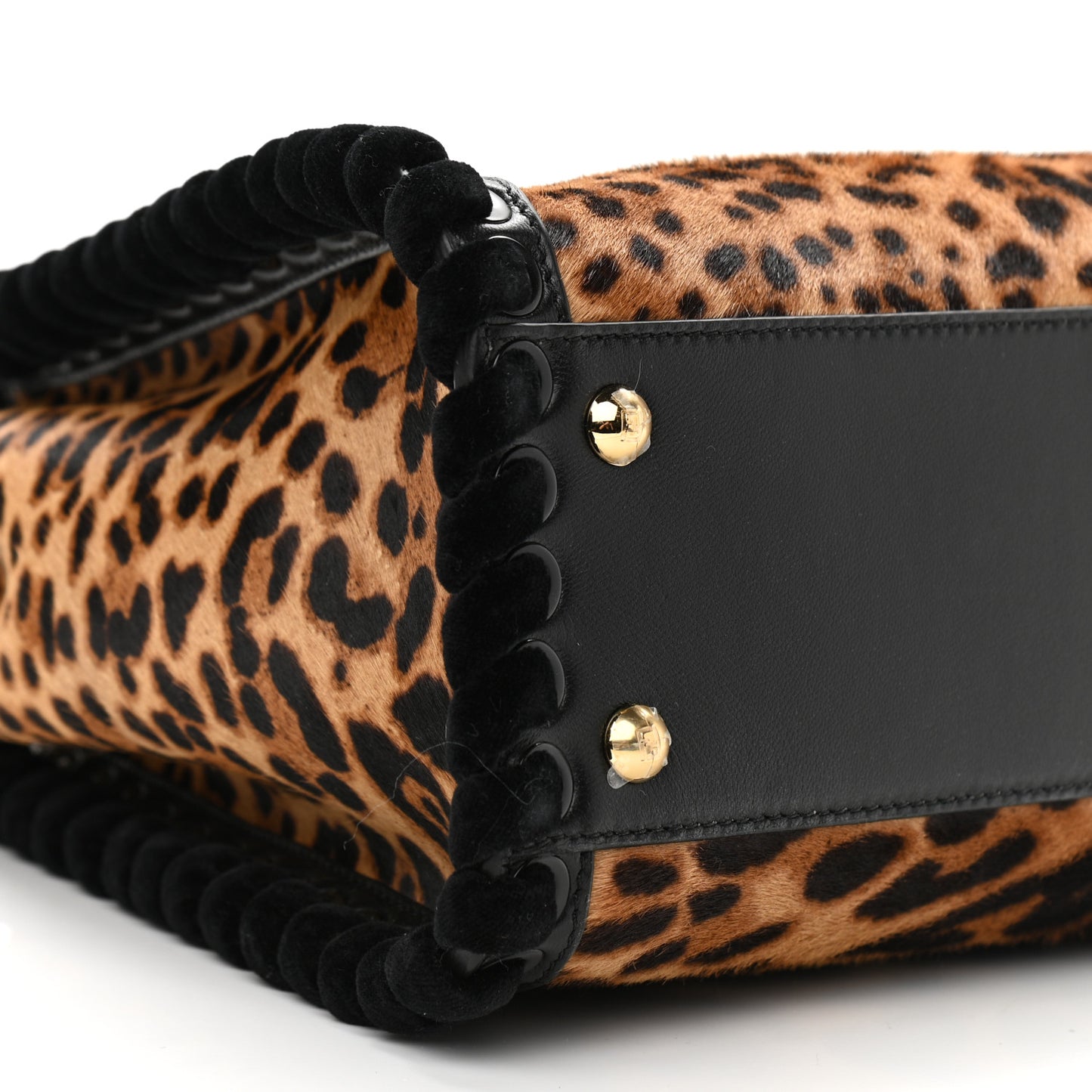 Calf Hair Leopard Print Lace Up Medium Peekaboo Iconic Satchel Tobacco