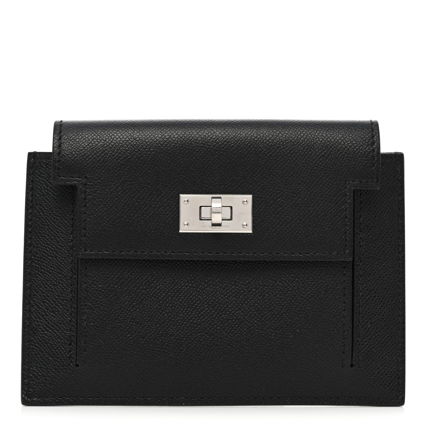 Hermes Epsom Kelly Pocket Compact Wallet Black 1 of 8