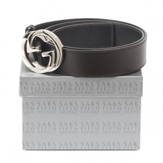 Leather GG Mens Belt Black 40