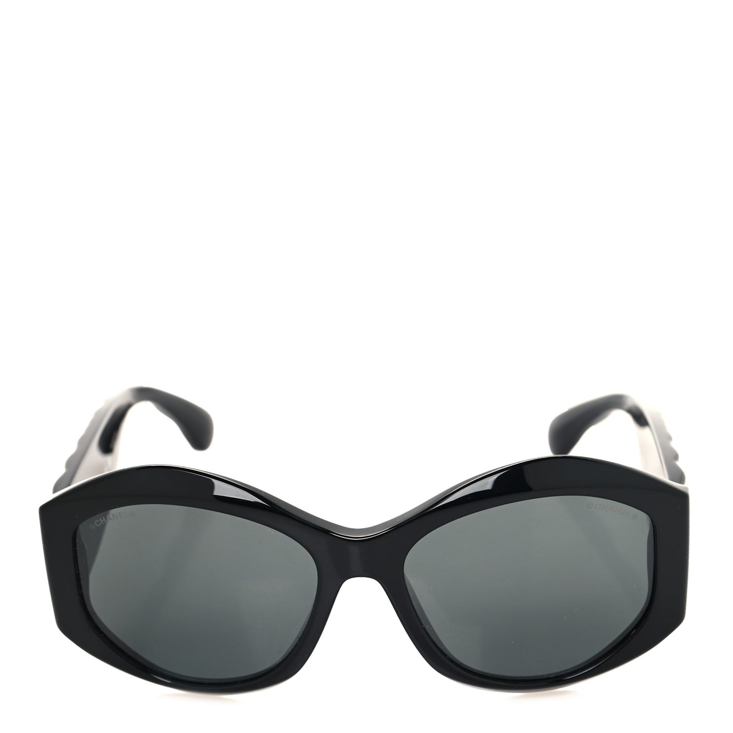 Acetate Quilted CC Sunglasses 5486-A Black