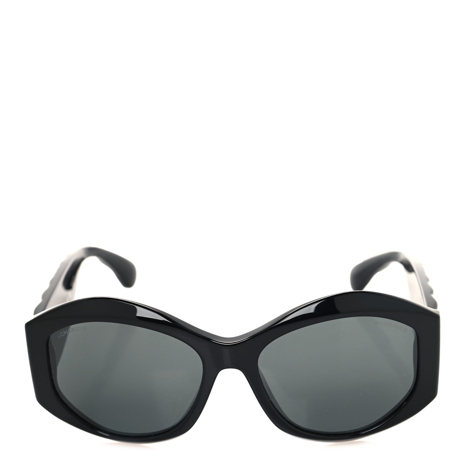 Chanel Acetate Quilted CC Sunglasses 5486-A Black 2 of 7