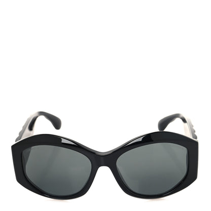 Chanel Acetate Quilted CC Sunglasses 5486-A Black 2 of 7