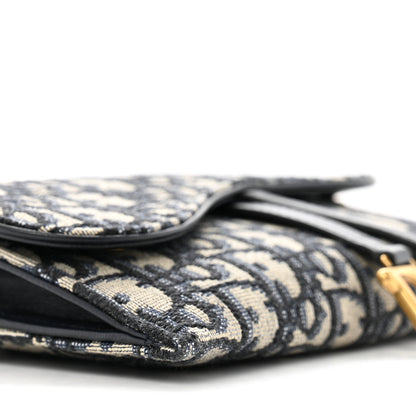 Christian Dior Oblique Saddle Chain Long Wallet Blue 10 of 12