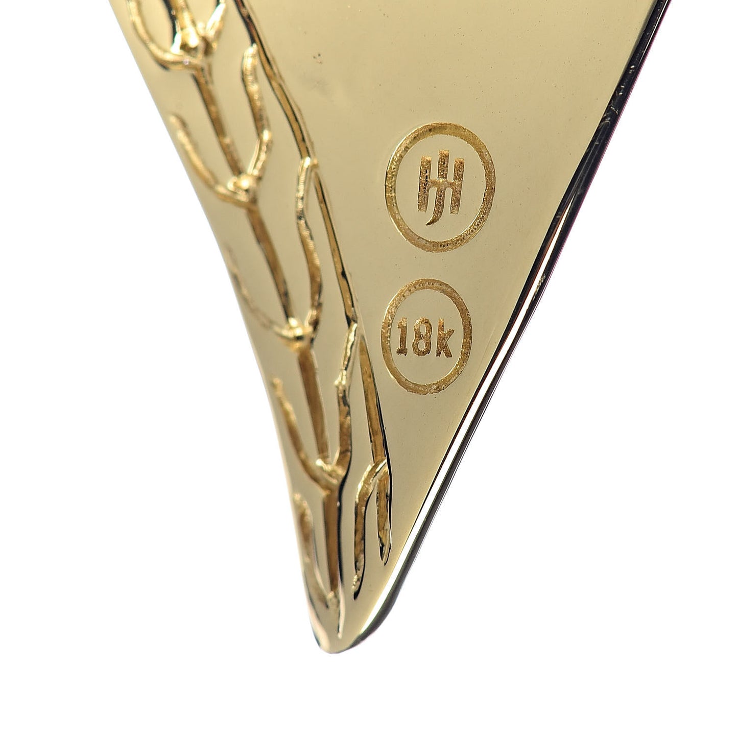 18K Yellow Gold Diamond Wave Pendant