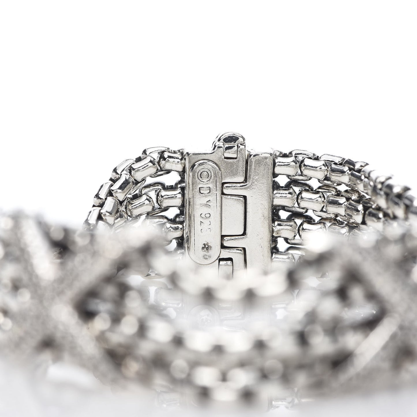 Sterling Silver Diamond Double X Four Strand Bracelet