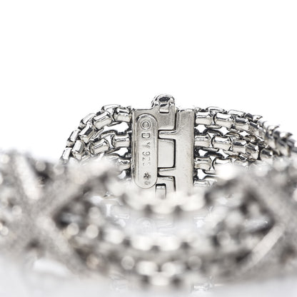 David Yurman Sterling Silver Diamond Double X Four Strand Bracelet 4 of 4