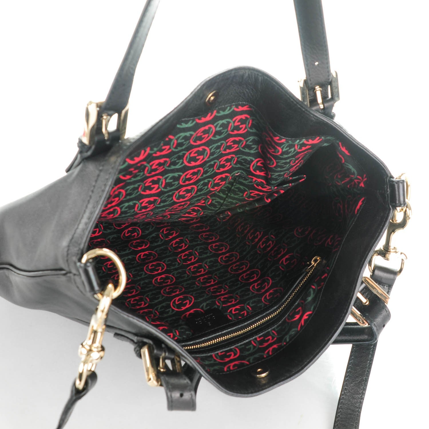 Gucci Calfskin Medium Britt Tote Black 5 of 7