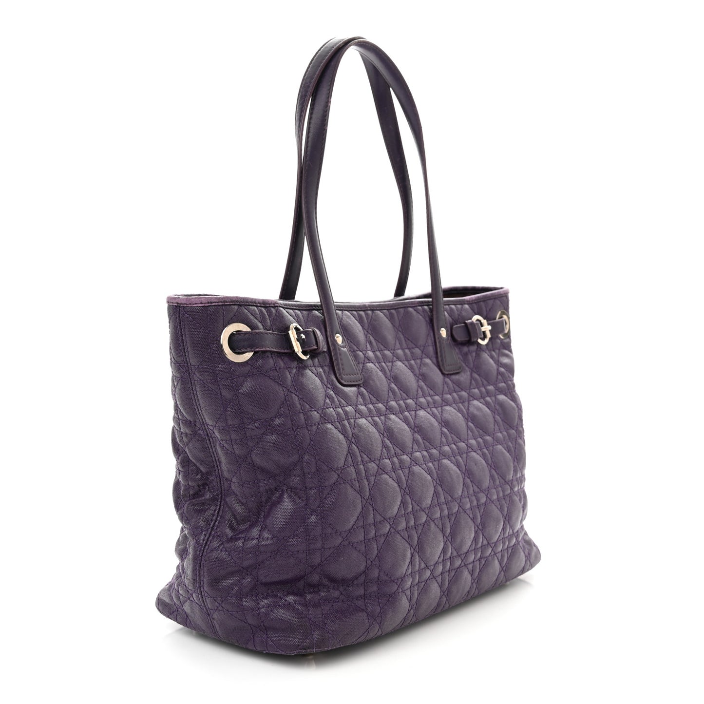 Coated Canvas Cannage Medium Panarea Tote Purple