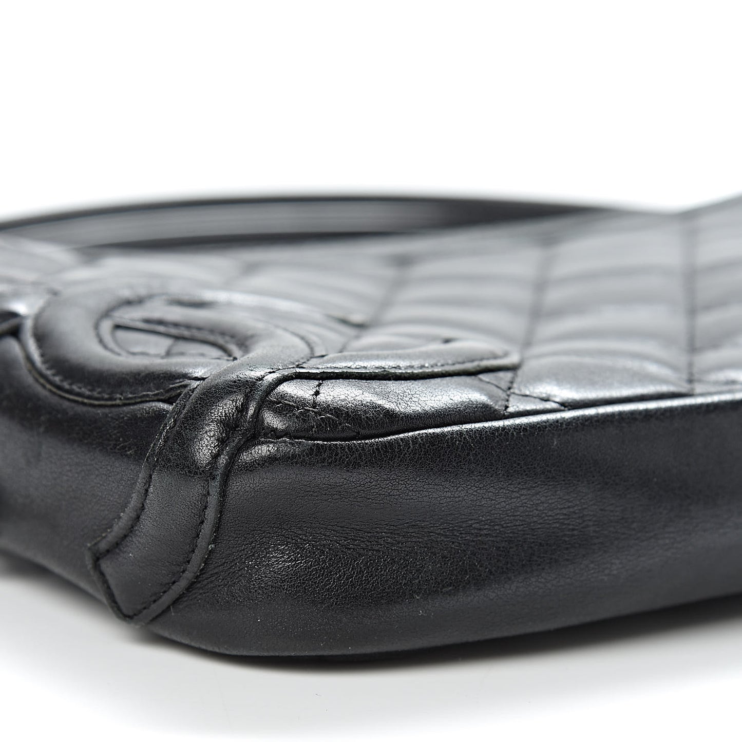 Calfskin Quilted Cambon Pochette Black