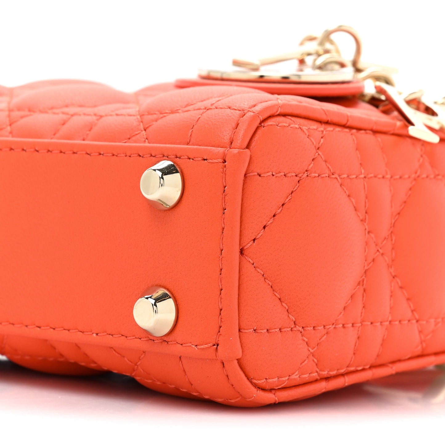 Lambskin Cannage Micro Lady Dior Orange