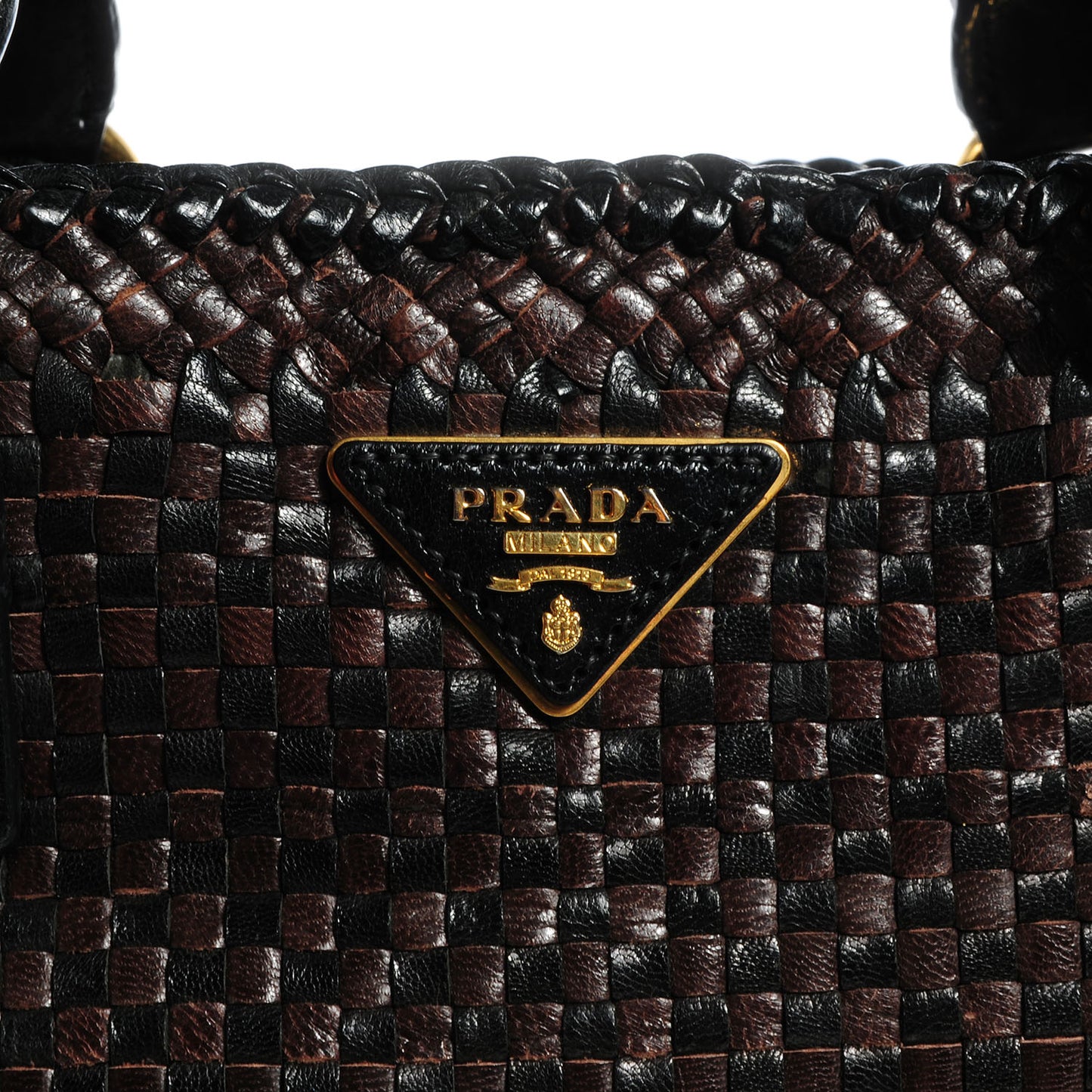 Goatskin Woven Large Tote Moro Black