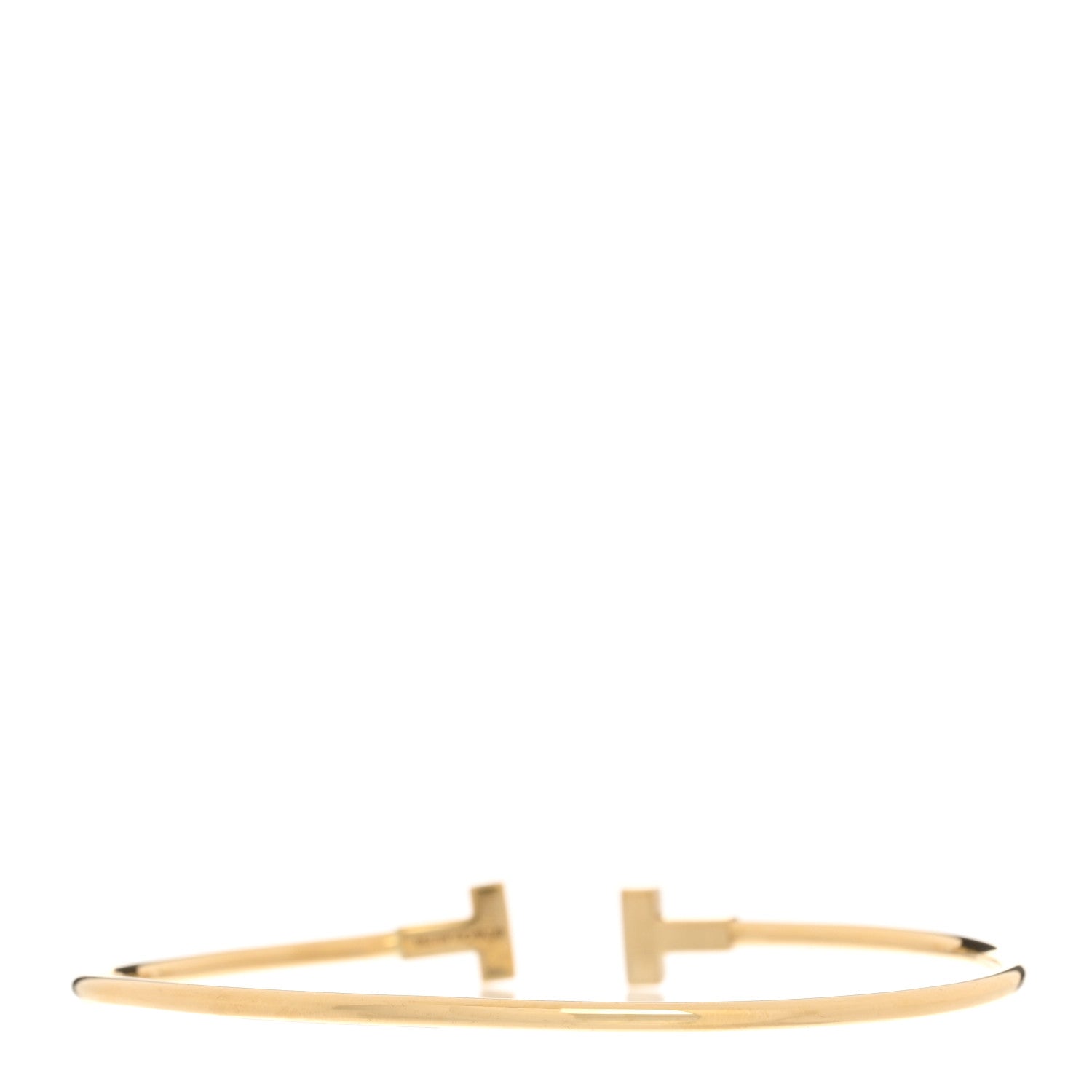 Tiffany 18K Yellow Gold Narrow T Wire Bracelet 2 of 3