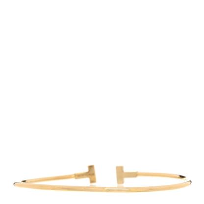 Tiffany 18K Yellow Gold Narrow T Wire Bracelet 2 of 3