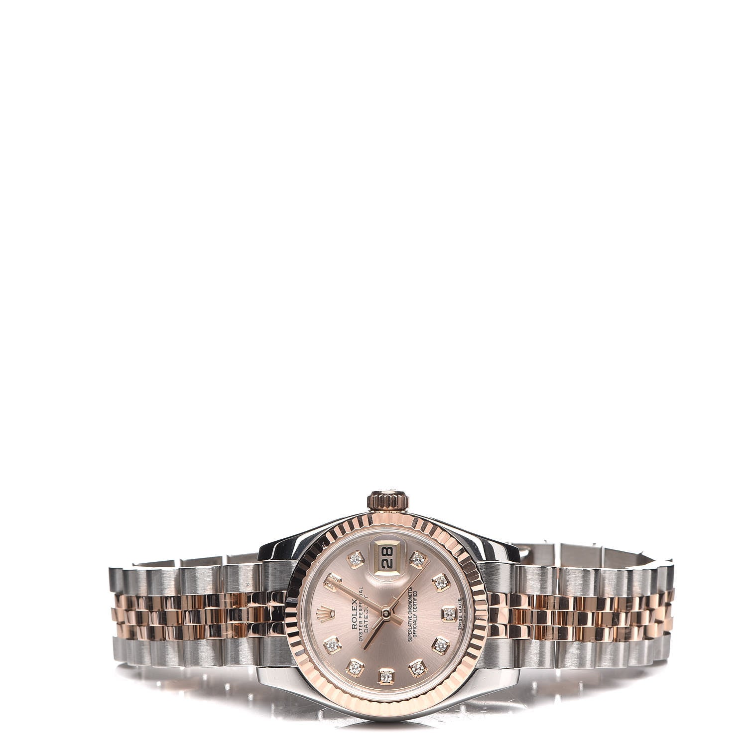 Rolex Stainless Steel 18K Everose Gold Diamond 26mm Oyster Perpetual Datejust Watch Pink 179171 3 of 7
