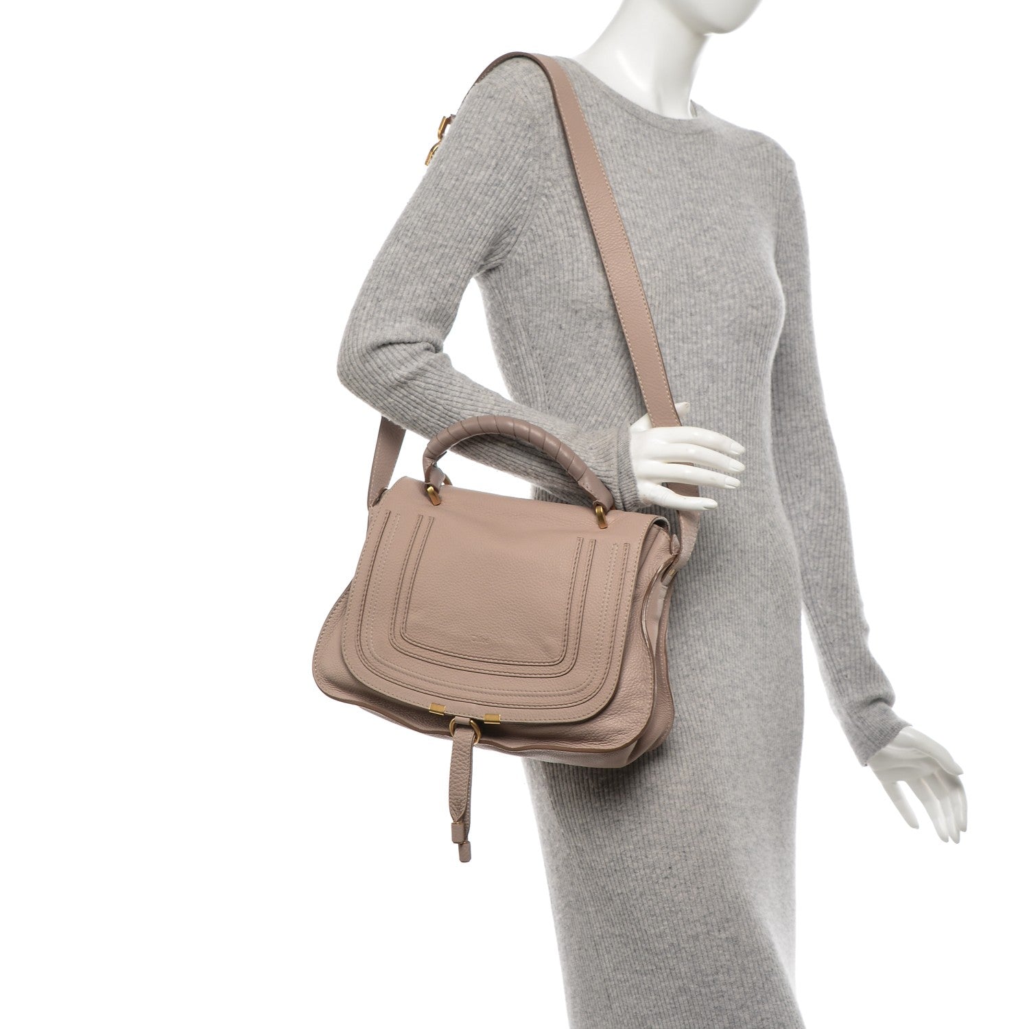 Chloe Calfskin Medium Marcie Satchel Rope Beige 2 of 7