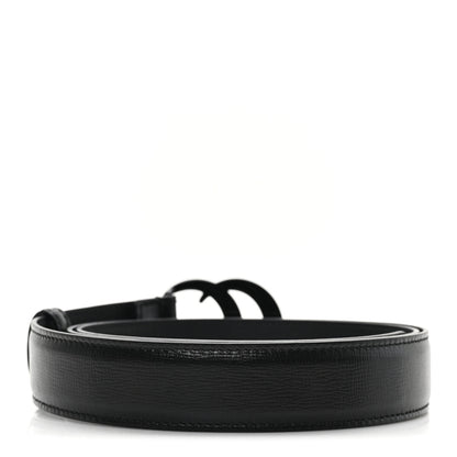 Gucci Azalea Calfskin Enamel Monochrome Double G 30mm Belt 105 42 Black 2 of 5