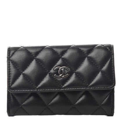 Chanel Lambskin Quilted Flap Card Holder Black 1 of 8