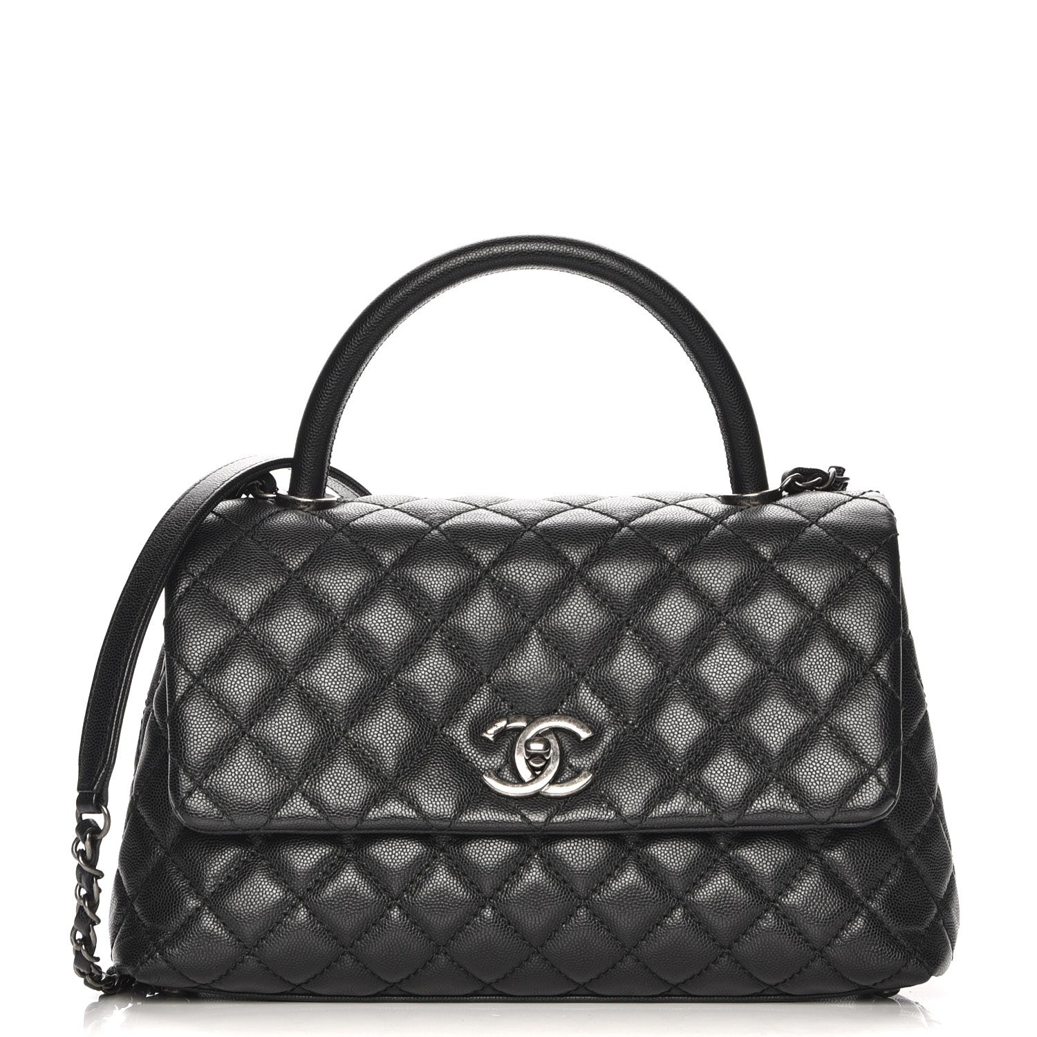 Chanel Caviar Quilted Small Coco Handle Flap Black 1 of 10