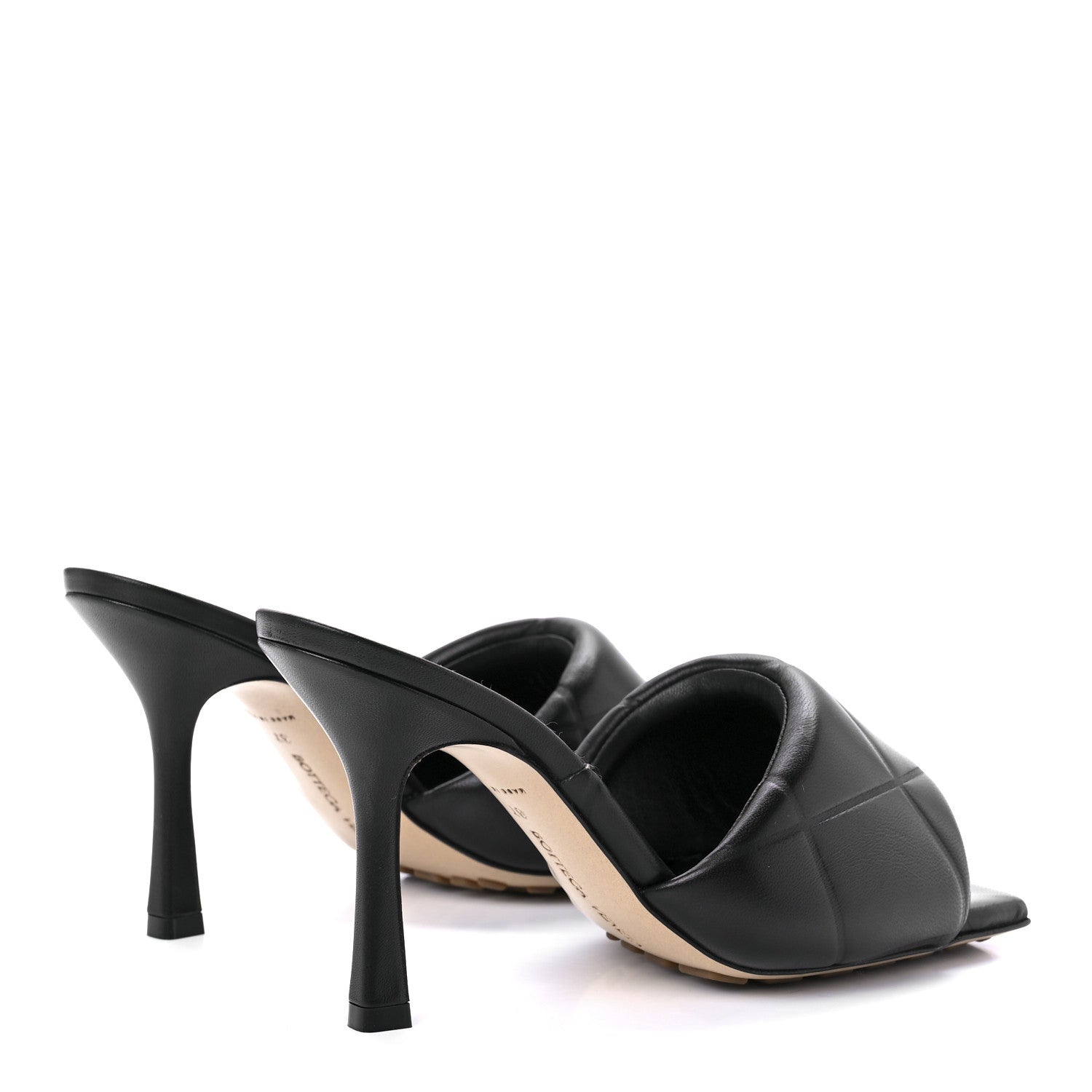Bottega Veneta Nappa Quilted Rubber Lido Mule Sandals 37 Black 4 of 7