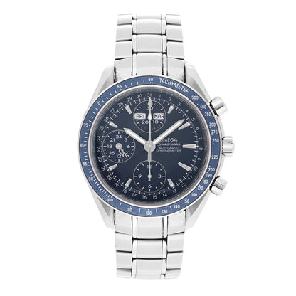 Omega Stainless Steel 39mm Speedmaster Triple Calendar Chronograph Automatic Watch Blue 3222.80 1 of 4