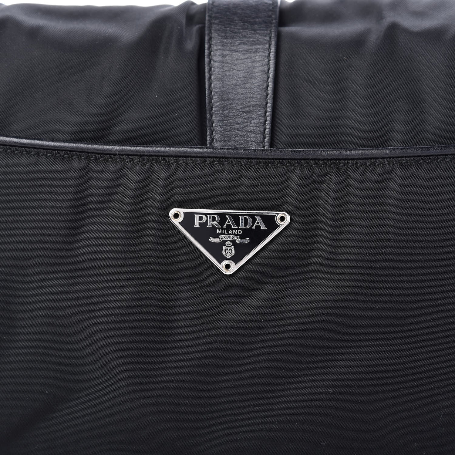 Prada Tessuto Nylon Calfskin Shoulder Bag Black 11 of 14