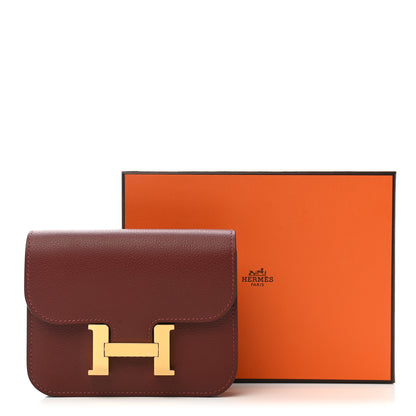 Hermes Evercolor Constance Slim Wallet Rouge H 9 of 9