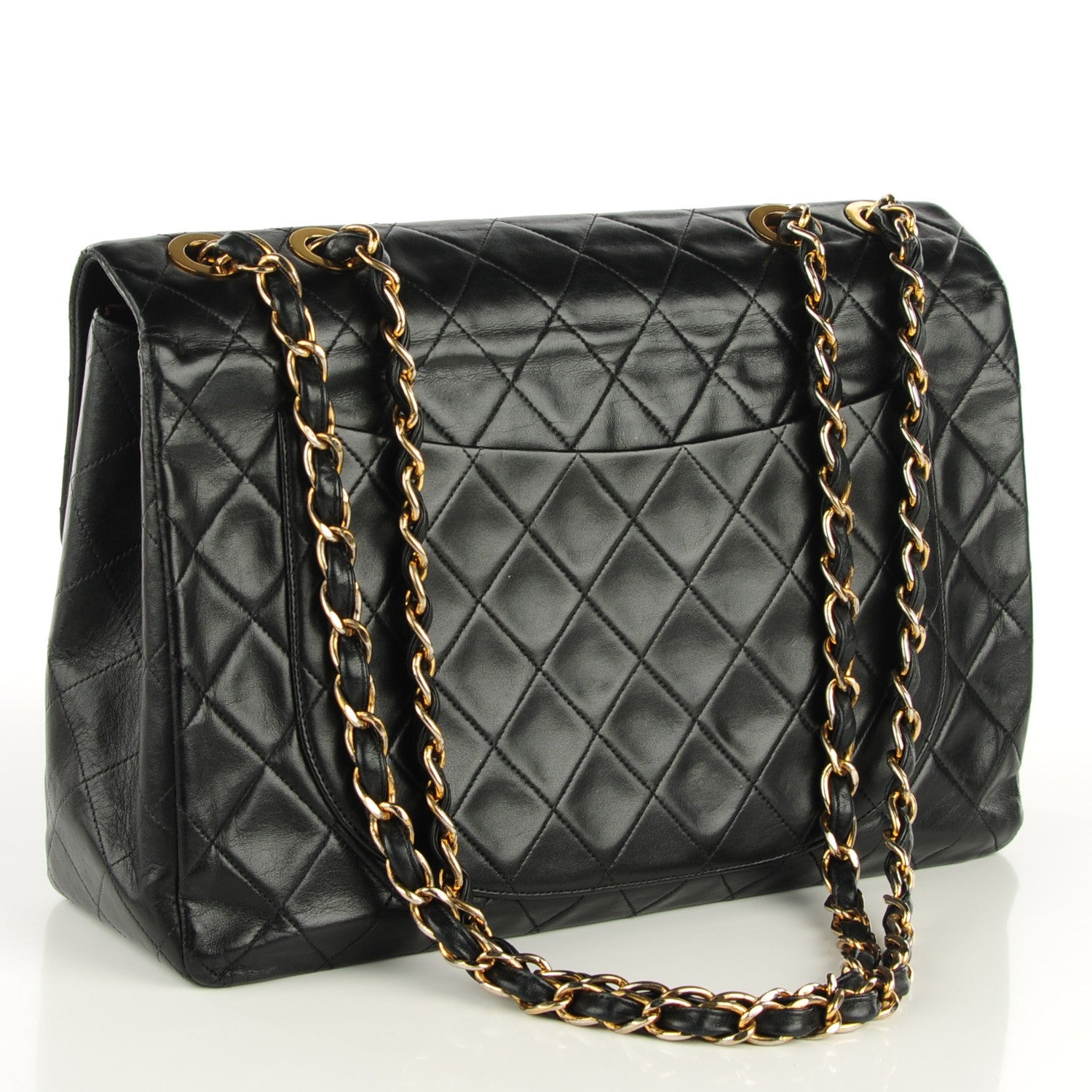 Chanel Lambskin Quilted XL Jumbo Single Flap Black 4 of 10