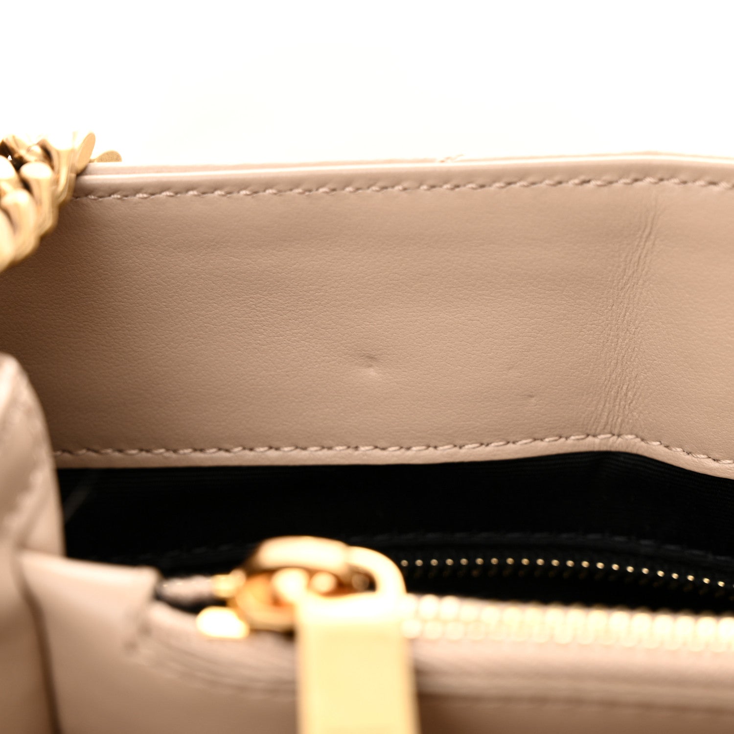 Saint Laurent Calfskin Y Quilted Monogram Medium Loulou Chain Satchel Dark Beige 13 of 13
